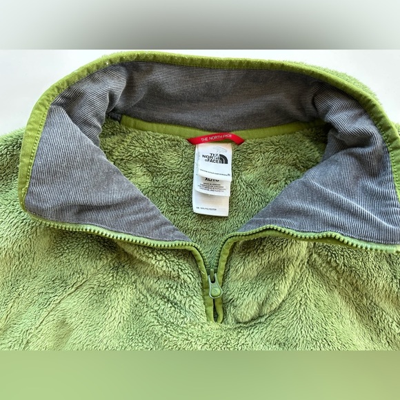 Vintage The North Face Avocado Green Teddy Fleece Sweater Top Size XL - Picture 2 of 8